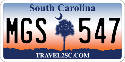 SC license plate MGS547