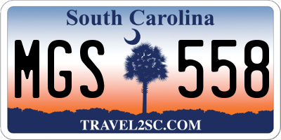 SC license plate MGS558
