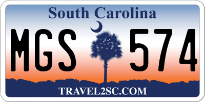 SC license plate MGS574