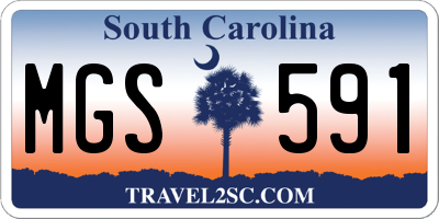 SC license plate MGS591