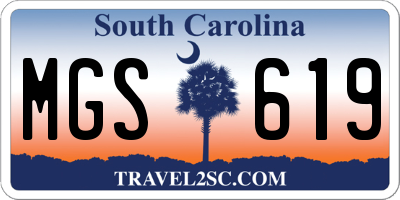 SC license plate MGS619