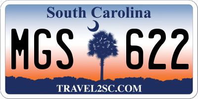 SC license plate MGS622