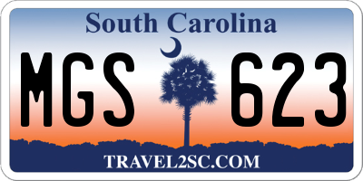 SC license plate MGS623