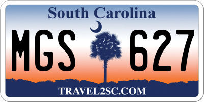 SC license plate MGS627