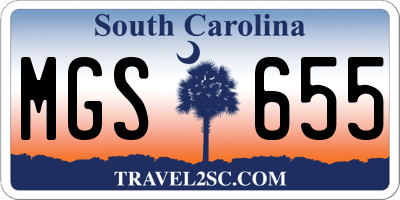 SC license plate MGS655