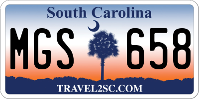 SC license plate MGS658