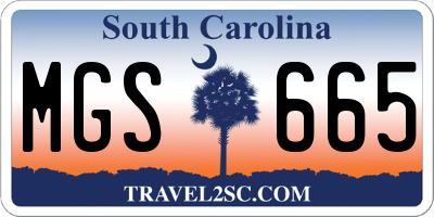 SC license plate MGS665