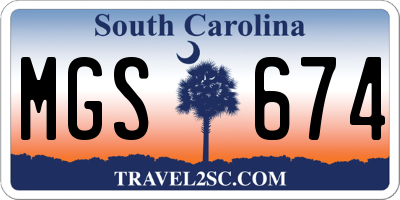 SC license plate MGS674