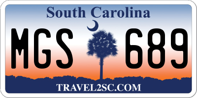 SC license plate MGS689