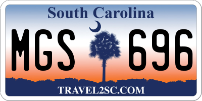 SC license plate MGS696