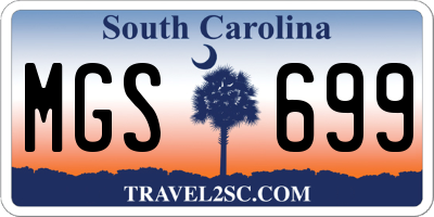 SC license plate MGS699