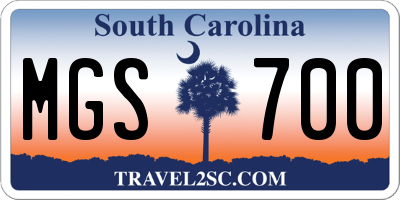 SC license plate MGS700