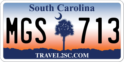 SC license plate MGS713