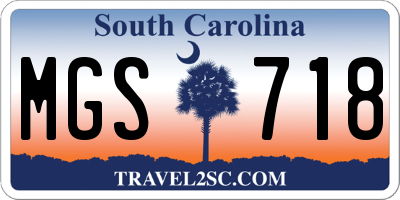 SC license plate MGS718