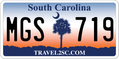 SC license plate MGS719