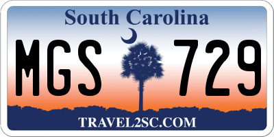 SC license plate MGS729