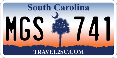 SC license plate MGS741