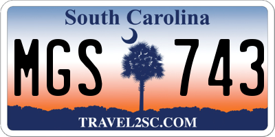 SC license plate MGS743