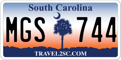 SC license plate MGS744