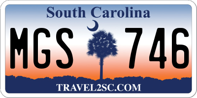 SC license plate MGS746