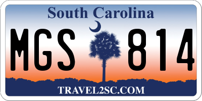 SC license plate MGS814