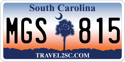 SC license plate MGS815