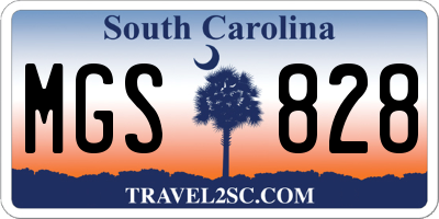 SC license plate MGS828