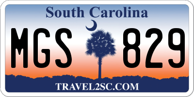 SC license plate MGS829