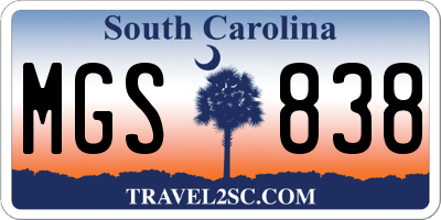 SC license plate MGS838