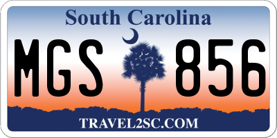 SC license plate MGS856