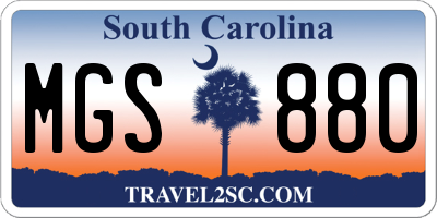 SC license plate MGS880