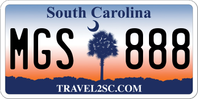 SC license plate MGS888