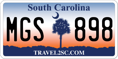 SC license plate MGS898