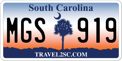 SC license plate MGS919