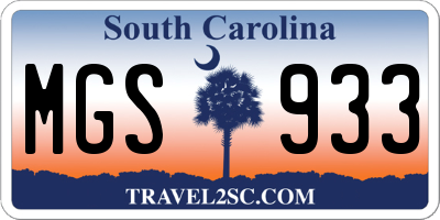 SC license plate MGS933
