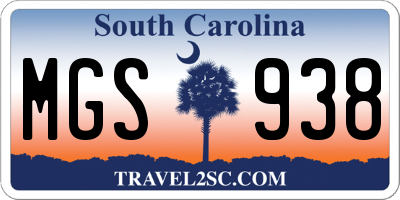 SC license plate MGS938