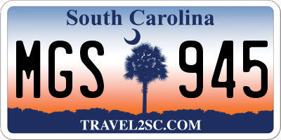 SC license plate MGS945