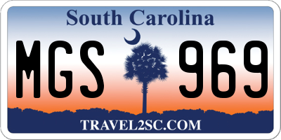 SC license plate MGS969
