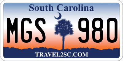 SC license plate MGS980