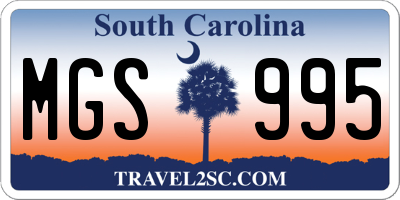 SC license plate MGS995