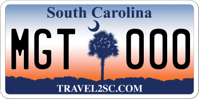 SC license plate MGT000