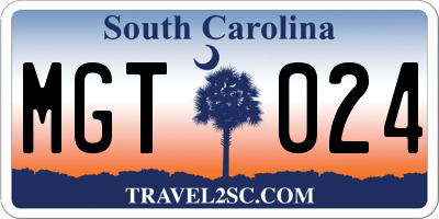 SC license plate MGT024