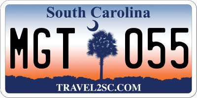 SC license plate MGT055
