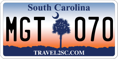 SC license plate MGT070