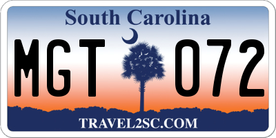 SC license plate MGT072