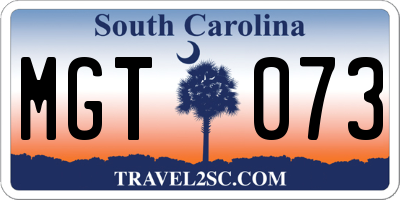 SC license plate MGT073
