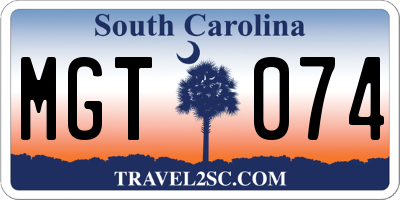 SC license plate MGT074
