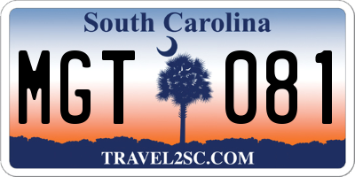 SC license plate MGT081