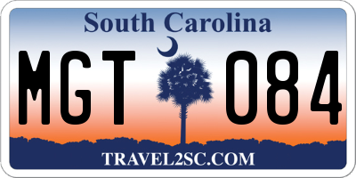 SC license plate MGT084