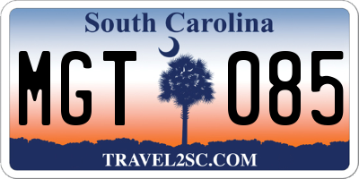 SC license plate MGT085